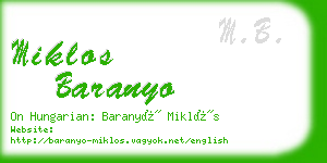 miklos baranyo business card